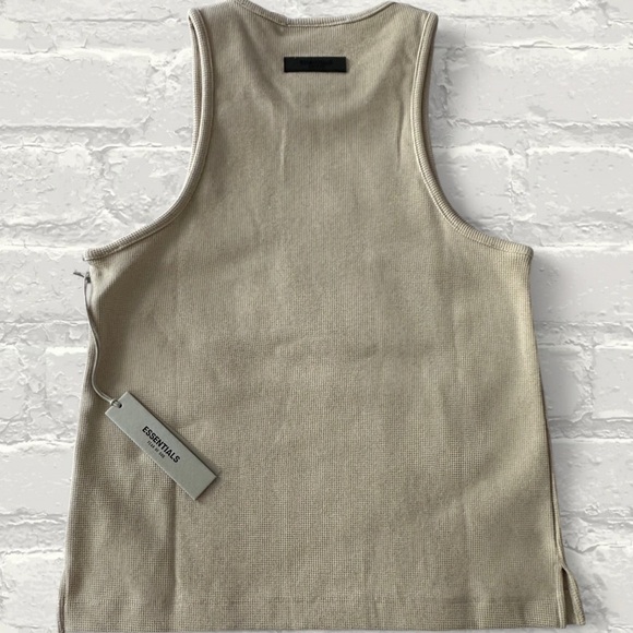 Fear of God Essentials Waffle Knit Tank Top in Beige - Picture 5 of 6